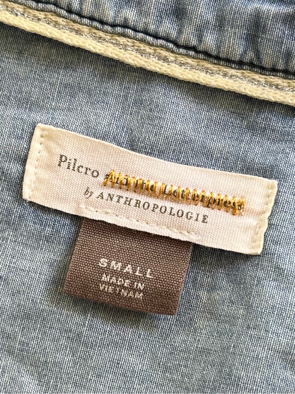 Anthropologie Pilcro Juni Ruffled Denim Buttondown - Size S - NWOT - Picture 6 of 8